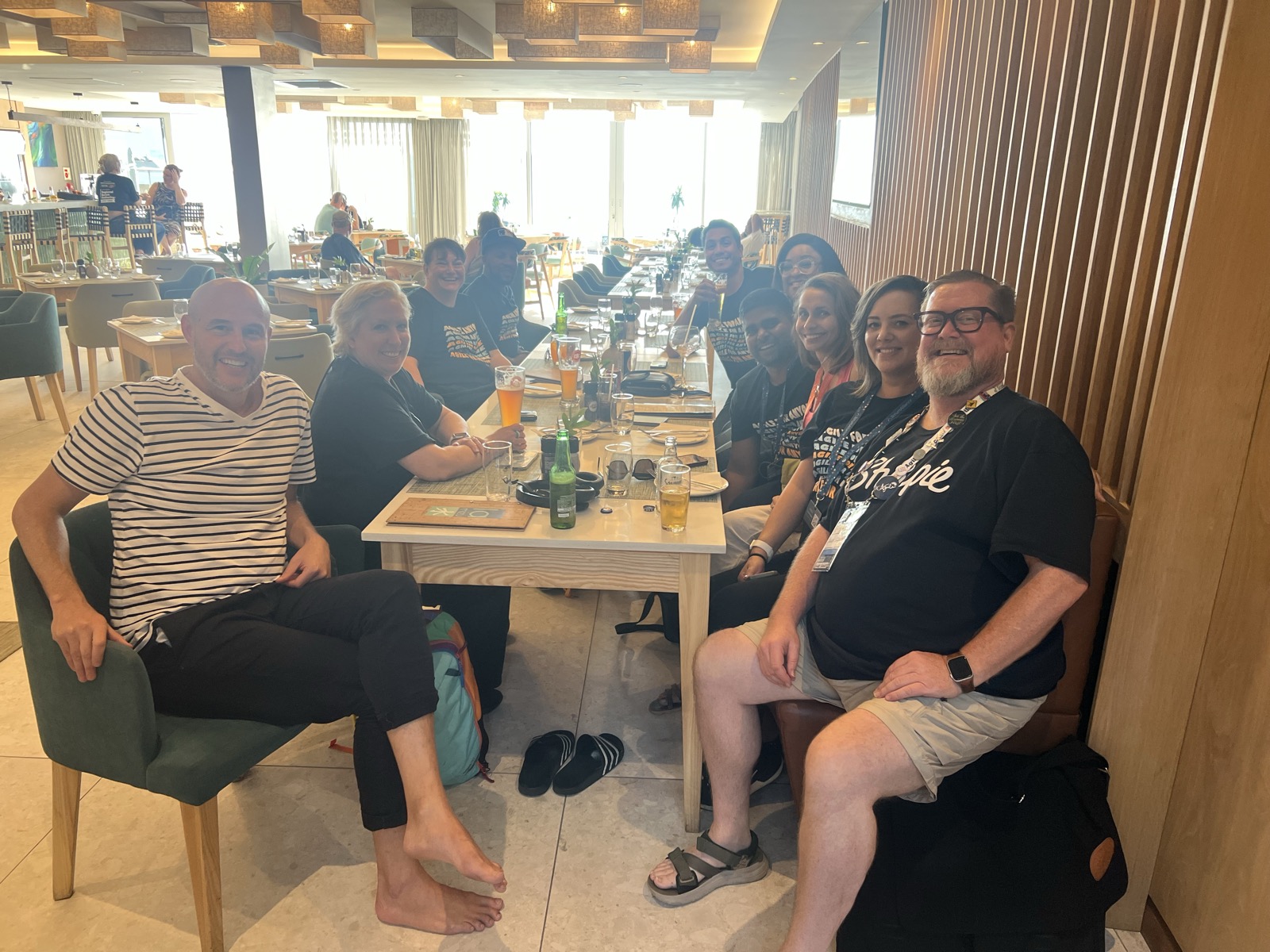 Alex, Sally, and friends in a pub after RSG South Africa