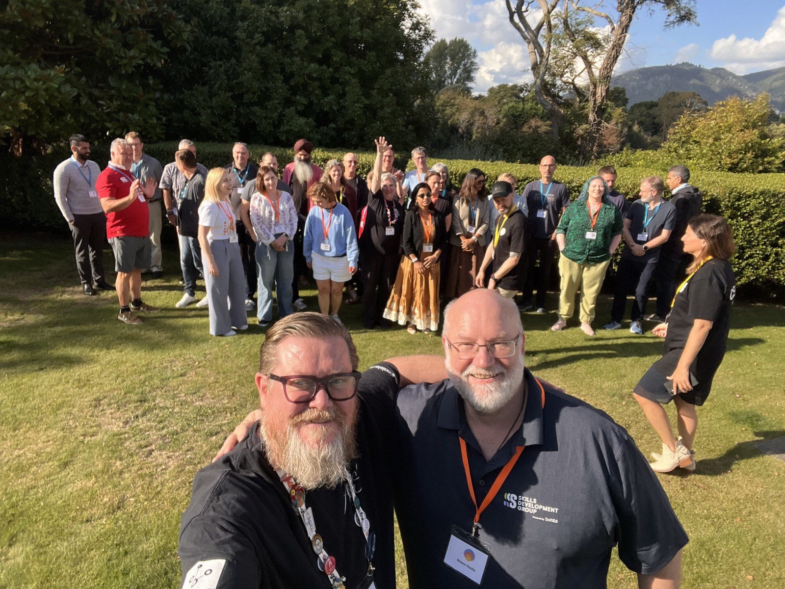 Alex with Shane Hastie at Agile on the Beach